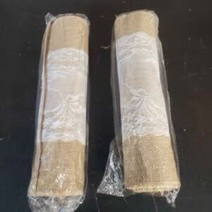 2 Rolls of Burlap & Lace Thick Ribbon